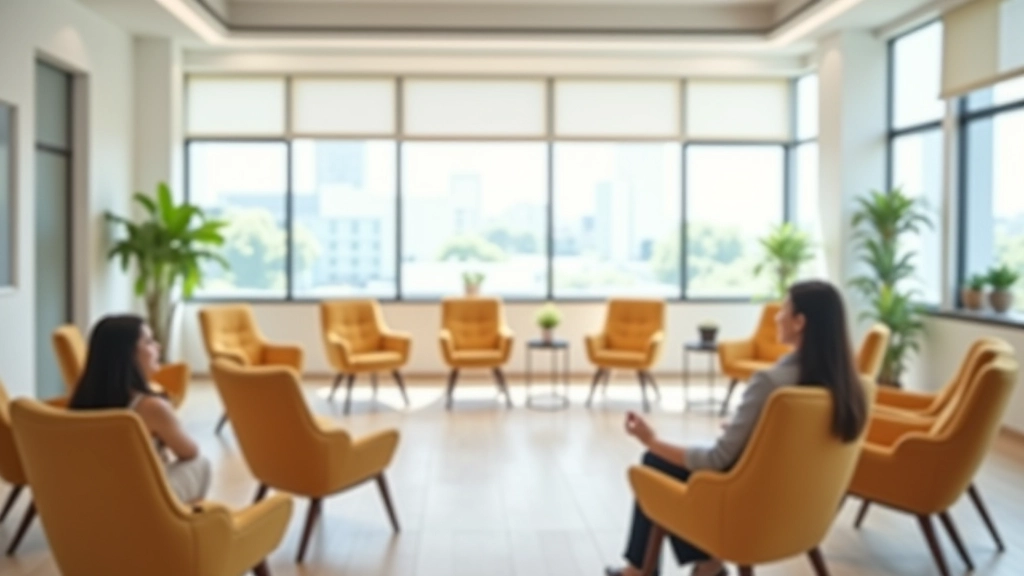 Interior of a community centre classroom with chairs arranged, welcoming bright space